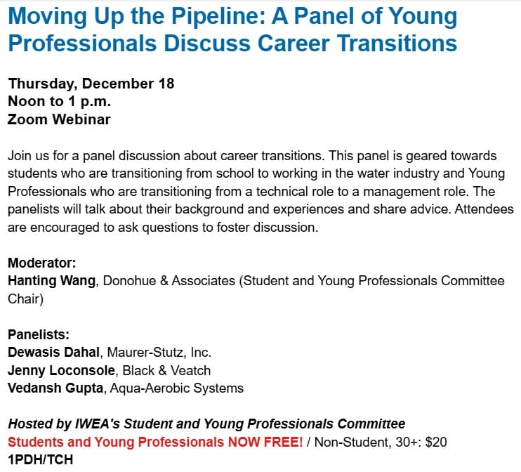 Moving Up the Pipeline: A Panel of Young Professionals Discuss Career Transitions